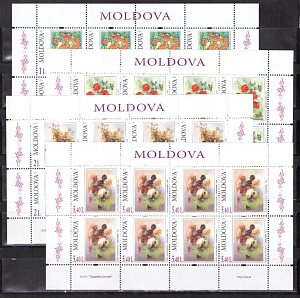 Молдова, 2010, Цветы в Живописи, 4 листа